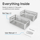 2Pack 11.81x5.63x4.45In 2-Door Humane Rat Trap Automatic Continuous Mouse Trap Reusable Galvanized Iron Live Animal Cage by LJGDeals