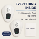 2 Pack Pest Control Device for Mosquitoes Cockroaches Rats Plug In Ultrasonic Insect Repellent Indoor for Bedroom Garage Warehouse Office by LJGDeals