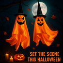 Hanging Ghosts with Wizard Hat - 2 Pack Halloween Decor by LJGDeals