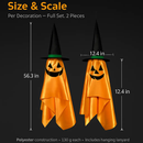 Hanging Ghosts with Wizard Hat - 2 Pack Halloween Decor by LJGDeals