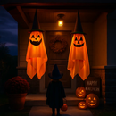 Hanging Ghosts with Wizard Hat - 2 Pack Halloween Decor by LJGDeals