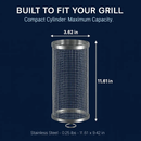 2Pcs 3.42x11.61Inch Portable BBQ Rolling Basket Round Stainless Steel Grill Mesh Barbecue Net Tube with Removable Cover Outdoor Camping by LJGDeals