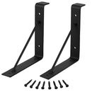 Wall Mounted Shelf Bracket Set - Strong Black Brackets by LJGDeals