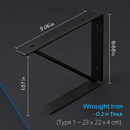 Wall Mounted Shelf Bracket Set - Strong Black Brackets by LJGDeals