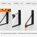 Wall Mounted Shelf Bracket Set - Strong Black Brackets by LJGDeals