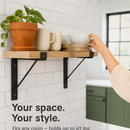 Wall Mounted Shelf Bracket Set - Strong Black Brackets by LJGDeals
