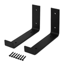 Wall Mounted Shelf Bracket Set - Strong Black Brackets by LJGDeals
