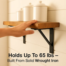 Wall Mounted Shelf Bracket Set - Strong Black Brackets by LJGDeals