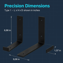 Wall Mounted Shelf Bracket Set - Strong Black Brackets by LJGDeals