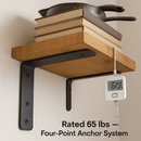 Wall Mounted Shelf Bracket Set - Strong Black Brackets by LJGDeals