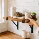 Wall Mounted Shelf Bracket Set - Strong Black Brackets by LJGDeals