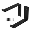 Wall Mounted Shelf Bracket Set - Strong Black Brackets by LJGDeals