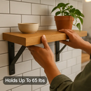Wall Mounted Shelf Bracket Set - Strong Black Brackets by LJGDeals
