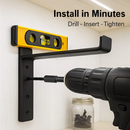 Wall Mounted Shelf Bracket Set - Strong Black Brackets by LJGDeals