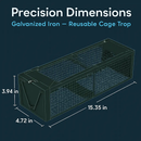 2Pack 15.35x4.72x3.94in 2-Door Humane Live Rat Trap Galvanized Iron Rodent Trap Cage Reusable for Home Garden Farm Warehouse by LJGDeals