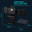 Solar Powered Wall Light with Motion Sensor and 4 Heads by LJGDeals