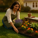 Non-Digging Plastic Garden Edging Kit for Lawn and Flower Beds by LJGDeals