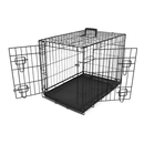 30inches Dogs Crate Folding Metal Pets Crates Double Door Puppy Cage Easy Set Up by LJGDeals