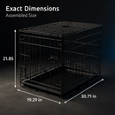 30inches Dogs Crate Folding Metal Pets Crates Double Door Puppy Cage Easy Set Up by LJGDeals