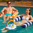 Inflatable Pool Floats for Adults with Drink & Snack by LJGDeals