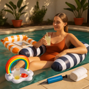 Inflatable Pool Floats for Adults with Drink & Snack by LJGDeals