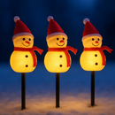 Solar Snowman Stake Light - 3 Pack, Warm White Outdoor Decor by LJGDeals