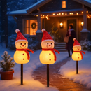 Solar Snowman Stake Light - 3 Pack, Warm White Outdoor Decor by LJGDeals