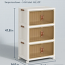 3Pcs Foldable Storage Bins with Lid Front Magnetic Door Collapsible Stackable Closet Organizer Containers with 4Pcs 360° Rotatable Wheels 8Pcs Small W by LJGDeals