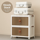 3Pcs Foldable Storage Bins with Lid Front Magnetic Door Collapsible Stackable Closet Organizer Containers with 4Pcs 360° Rotatable Wheels 8Pcs Small W by LJGDeals