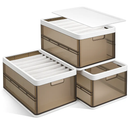 3 Pack Foldable Storage Bin with Lid Stackable Plastic Close by LJGDeals