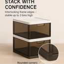 3 Pack Foldable Storage Bin with Lid Stackable Plastic Close by LJGDeals