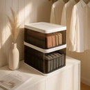 3 Pack Foldable Storage Bin with Lid Stackable Plastic Close by LJGDeals