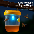 3Pack Solar Wasp Traps Outdoor Hanging Insect Catchers with UV Light for Paper Wasps Yellow Jackets Small Hornets Fruit Flies House Flies by LJGDeals