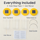 3Pack Solar Wasp Traps Outdoor Hanging Insect Catchers with UV Light for Paper Wasps Yellow Jackets Small Hornets Fruit Flies House Flies by LJGDeals