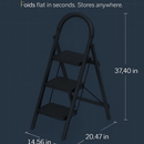 3-Step Foldable Ladder with Wide Pedals and Locking Safety by LJGDeals