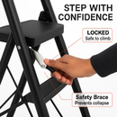 3-Step Foldable Ladder with Wide Pedals and Locking Safety by LJGDeals