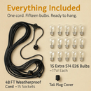 Outdoor String Lights for Patio - Weatherproof, Warm White by LJGDeals