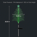 4Pack 7 Color Changing Solar Christmas Tree Lights Outdoor Optical Fiber Stake Lights Cedar Tree Lights with Topper Star IP44 Waterproof for Garden Ya by LJGDeals