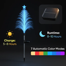 4Pack 7 Color Changing Solar Christmas Tree Lights Outdoor Optical Fiber Stake Lights Cedar Tree Lights with Topper Star IP44 Waterproof for Garden Ya by LJGDeals