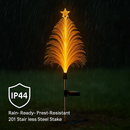 4Pack 7 Color Changing Solar Christmas Tree Lights Outdoor Optical Fiber Stake Lights Cedar Tree Lights with Topper Star IP44 Waterproof for Garden Ya by LJGDeals
