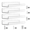 Clear Acrylic Floating Shelves 4 Pack - Wall Mount by LJGDeals