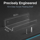 Clear Acrylic Floating Shelves 4 Pack - Wall Mount by LJGDeals