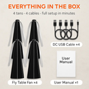 Fly Table Fans with Battery & USB Power, Outdoor Hook by LJGDeals