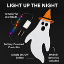 Halloween Ghost Windsocks with Witch Hats and LED Lights by LJGDeals