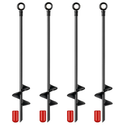 Ground Auger Stakes for Soil Digging - 4 Pack by LJGDeals