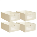 Foldable Linen Clothing Storage Bin with Clear Window by LJGDeals