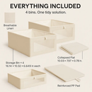 Foldable Linen Clothing Storage Bin with Clear Window by LJGDeals