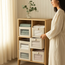 Foldable Linen Clothing Storage Bin with Clear Window by LJGDeals
