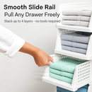 Plastic Storage Box Closet Organizer with Foldable Drawer by LJGDeals