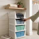 Plastic Storage Box Closet Organizer with Foldable Drawer by LJGDeals
